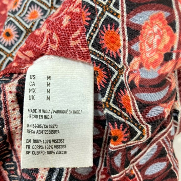 American Eagle Outfitters Cold Shoulder Dress Multicolor Patchwork Boho Medium M - Picture 5 of 11